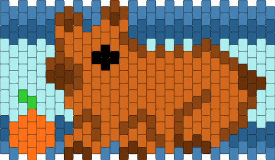 capybara - orange,light blue,blue