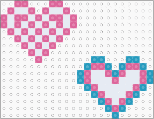 hearts - pink,light blue