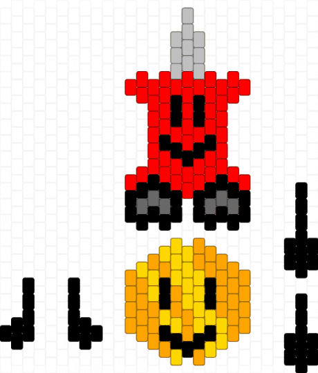 Pin+Coiny!! (Hot glue req) - orange, red