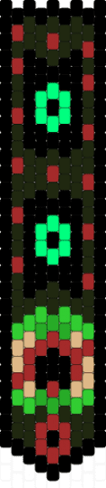 Leshy tie WIP - black,green,red,leshy,tie,flower,cult of the lamb