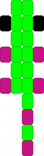 Tiny gecko - green,pink