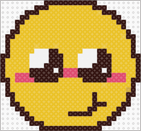 Cute Blushing emoji - blushing, brown, cute, dumb, emoji, necklace charm, silly, yellow