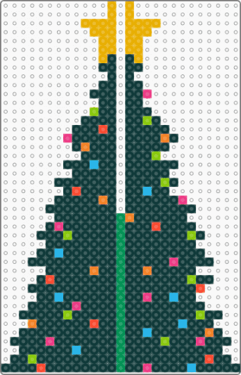 2D + 2D Christmas Tree Plate B - black,orange,green