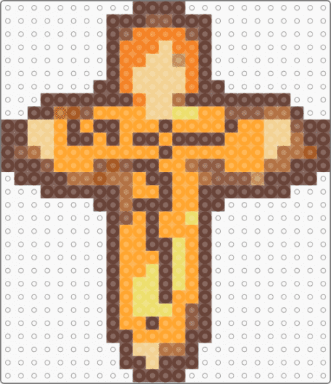 Jesus Cross - brown,orange