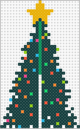 2D + 2D Christmas Tree Plate A - black,orange,green