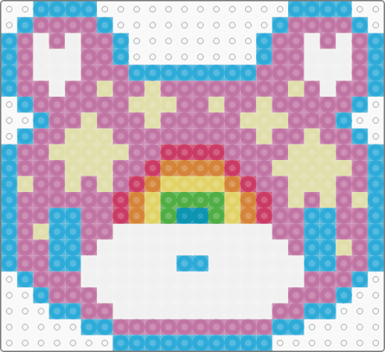 gloomy bear rainbow with stars - light blue,pink