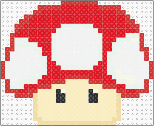 Mario Mushroom - beige, cotdmushrooms, red