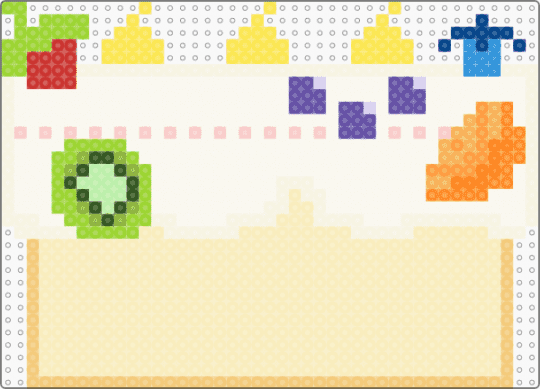 Colorful fruit cake - beige, white, yellow