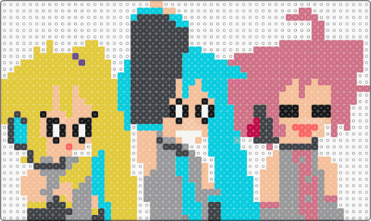 Triple Baka BY MOCHI with edited faces - vocaloid,triple baka,light blue,pink,yellow,gray,colorful