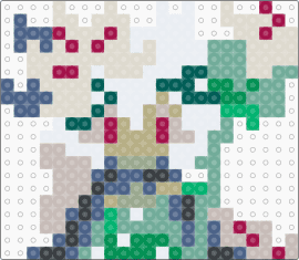 white lily cookie!!! - beige,teal