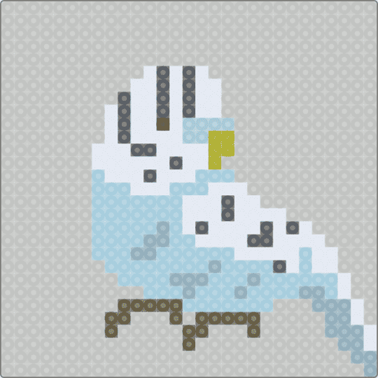 Detailed Blue Budgigar - light blue,beige