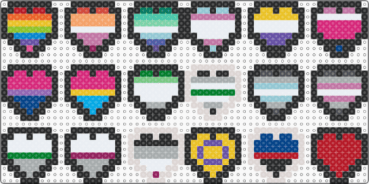 Assorted Pride Hearts - black,yellow,gray,beige,colorful,pride,rainbow,lgbt,lgbtq,lgbtqia