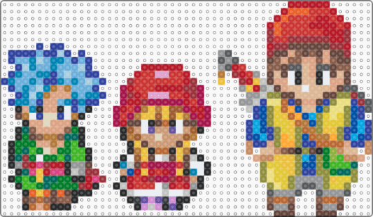 Dragon Quest - tan,yellow,light blue,red,colorful