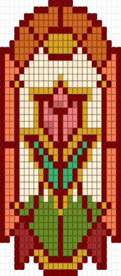 Stained glass tulip draft - brown,orange