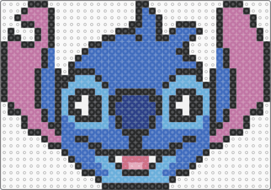 Stitch Head - blue,pink