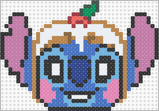Plum Pudding Stitch - tan,blue,pink,light blue