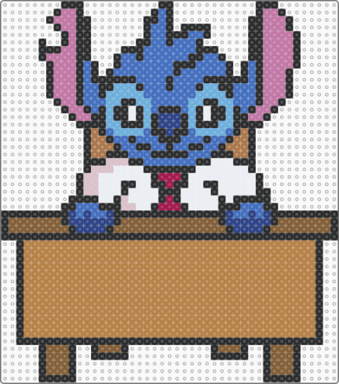 Stitch At His Office Job - blue,tan