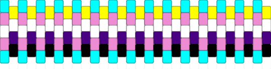 Trans/Nonbinary multistitch cuff - light blue,pink