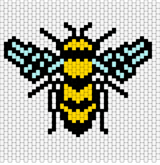 Bee banner - white,yellow,light blue