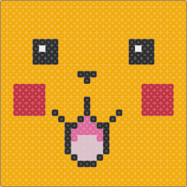 Pikachu face - pikachu,pokemon,face,happy,cute,panel,gaming,yellow,pink