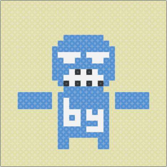 stop looking at this (check dsp for nother version of bludud i made) - bluudud,forsaken,roblox,game,blue,kandi pad,fuse bead,silly,yellow