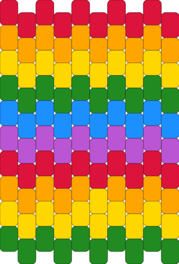 Bottom of bag design - red,orange,green,yellow