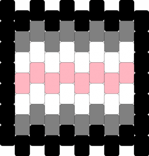 Demigirl Flag Charm - gray,pink,demigirl,pride,charm,kandi,anr0g3l1c