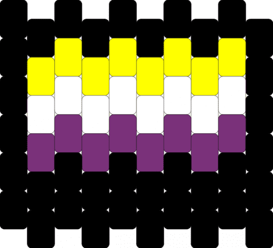 Non-Binary Flag Charm - black,yellow,pink,nonbinary,pride,pridemonth,anr0g3l1c,charm,flatcharm