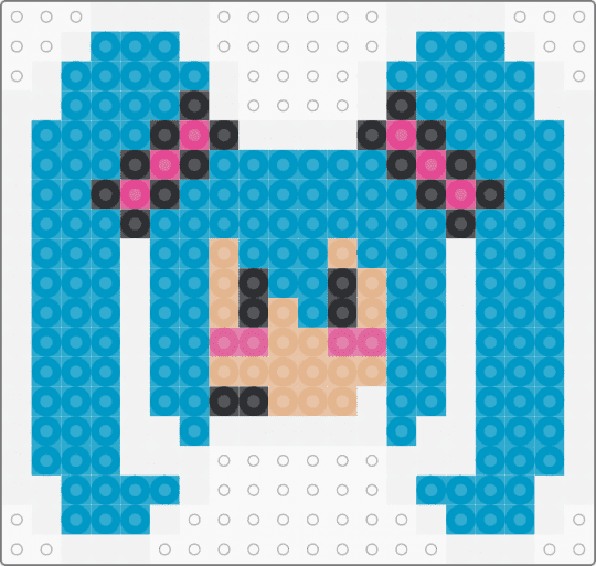 Hatsune Miku Perler Charm (request) - hatsune miku,miku,hatsune,cyan,vocaloid