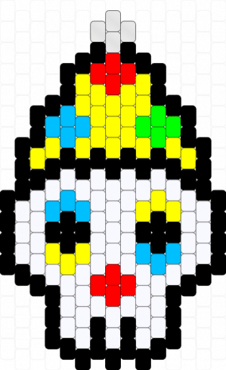 Clown Skully - white,yellow,clown,skull