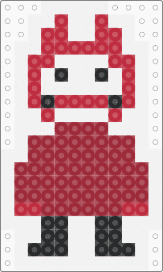 Overly Simple Mini Bob Velseb Perler Charm (request) - white,red,bob,bob velseb,spooky month,spooky,killer
