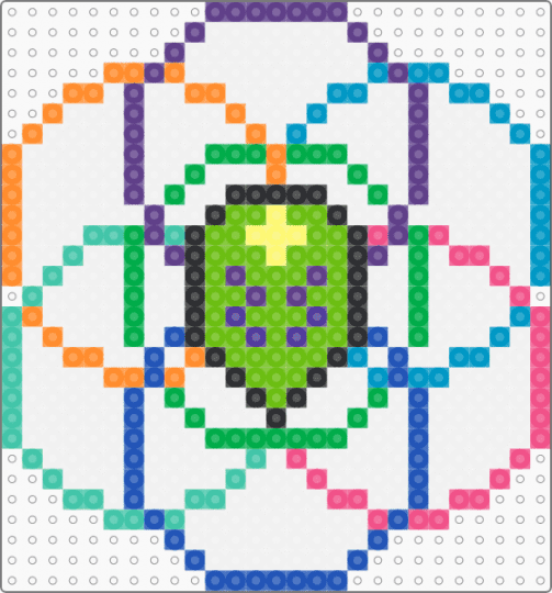 AHEE pin - ahee,dj,alien,music,scifi,white,green,blue,colorful