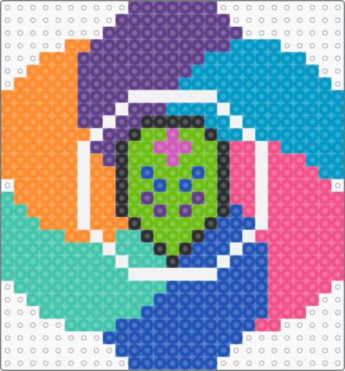 AHEE pin 2 - blue, colorful, light blue, orange