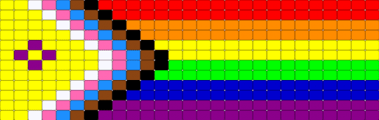 Progress Pride Flag X Cuff - yellow,pink,red