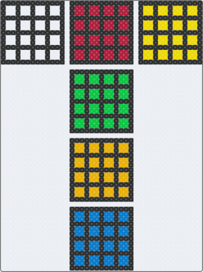 4×4×4 Rubik's - colorful, orange, red, white