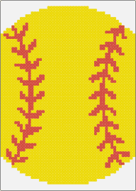 softball perler - softball,baseball,sports,yellow,red