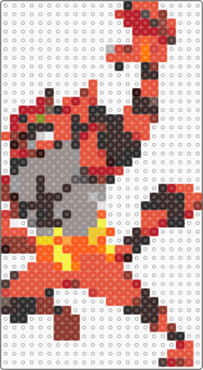 Incineroar - red,gray,brown