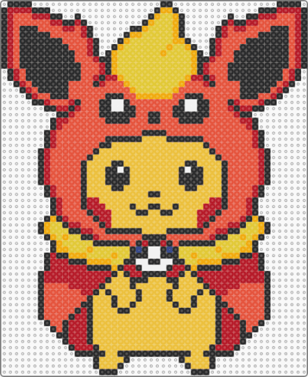 Poncho Pikachu Cosplay Flareon - red,yellow