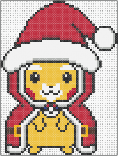 Poncho Pikachu Cosplay Santa - yellow,red