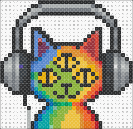 Ellie Cat - black,gray,red,yellow,green,colorful