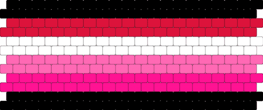 Hypersexual flag Peyote Cuff - red,pink,hypersexuality,trauma,thoughts