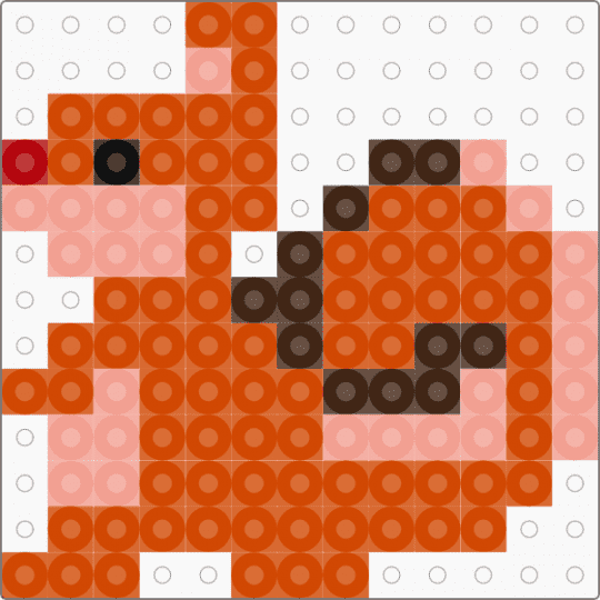Hama Squirrel - animal, cute, fuse beads, nature, orange, perler, red, small