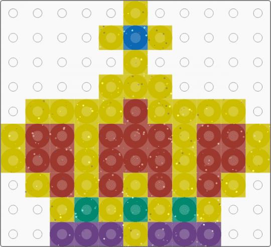 Kawada Perler Glitter Crown - yellow,red,small,king,queen,royal