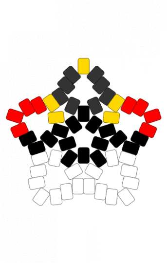 Repeat Ball Large Star - beginner, easy, gaming, keychain, poke ball, pokemon, pony beads, red, yellow