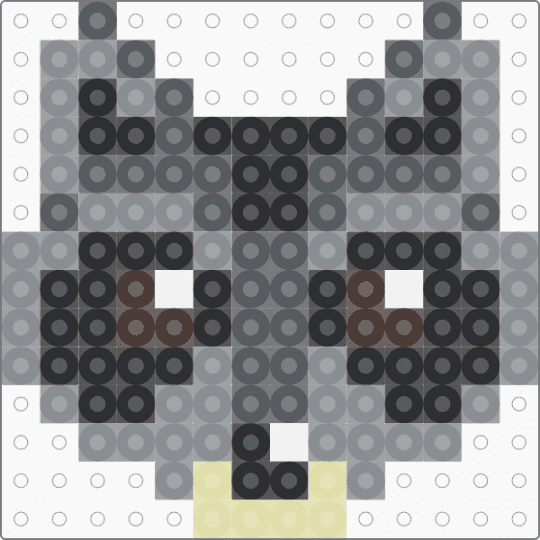 Perler Raccoon Head - animal, cute, fuse beads, gray, nature, small