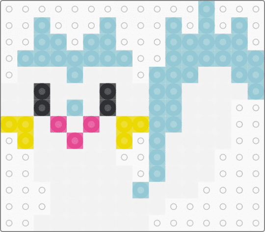Kawada Perler Pachirisu - white,light blue,pokemon,pkmn,small