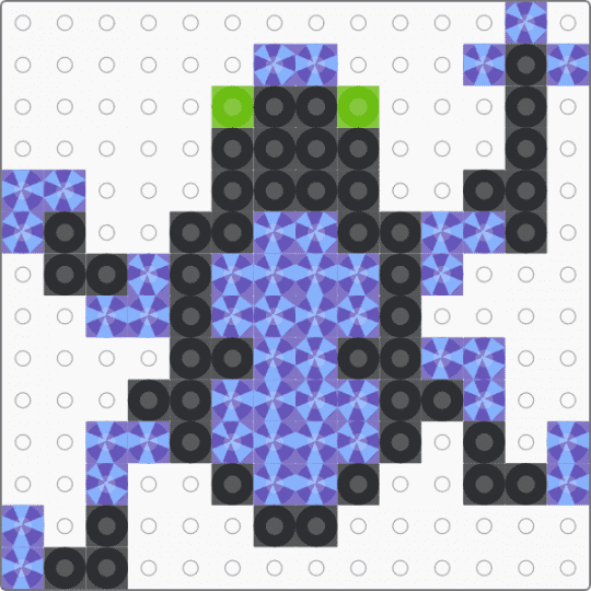 Neuron Toys Poison Dart Frog - animal, colorful, fuse beads, nature, perler, purple, small, stripe beads