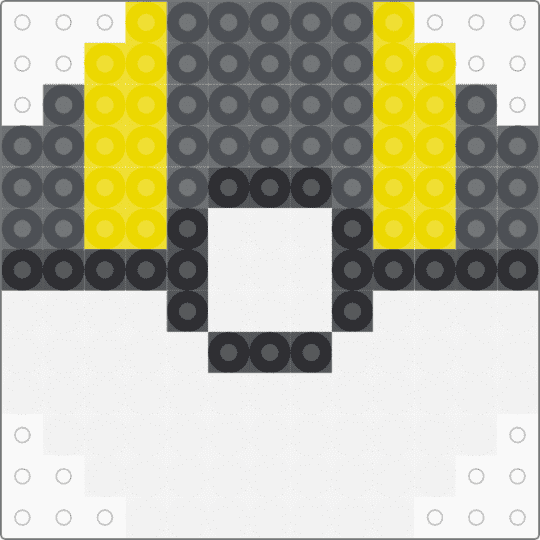 Kawada Perler Ultra Ball - gray,yellow,pokemon,pkmn,small