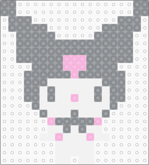 Kawada Perler Kuromi - gray,sanrio,small,pastel,black,grey,my melody