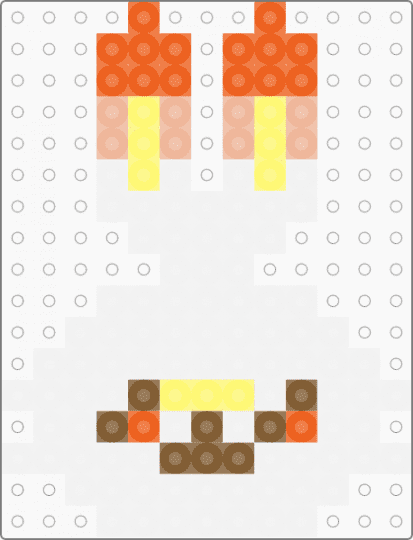 Kawada Perler Scorbunny PokePeace - white,orange,pokemon,pkmn,small